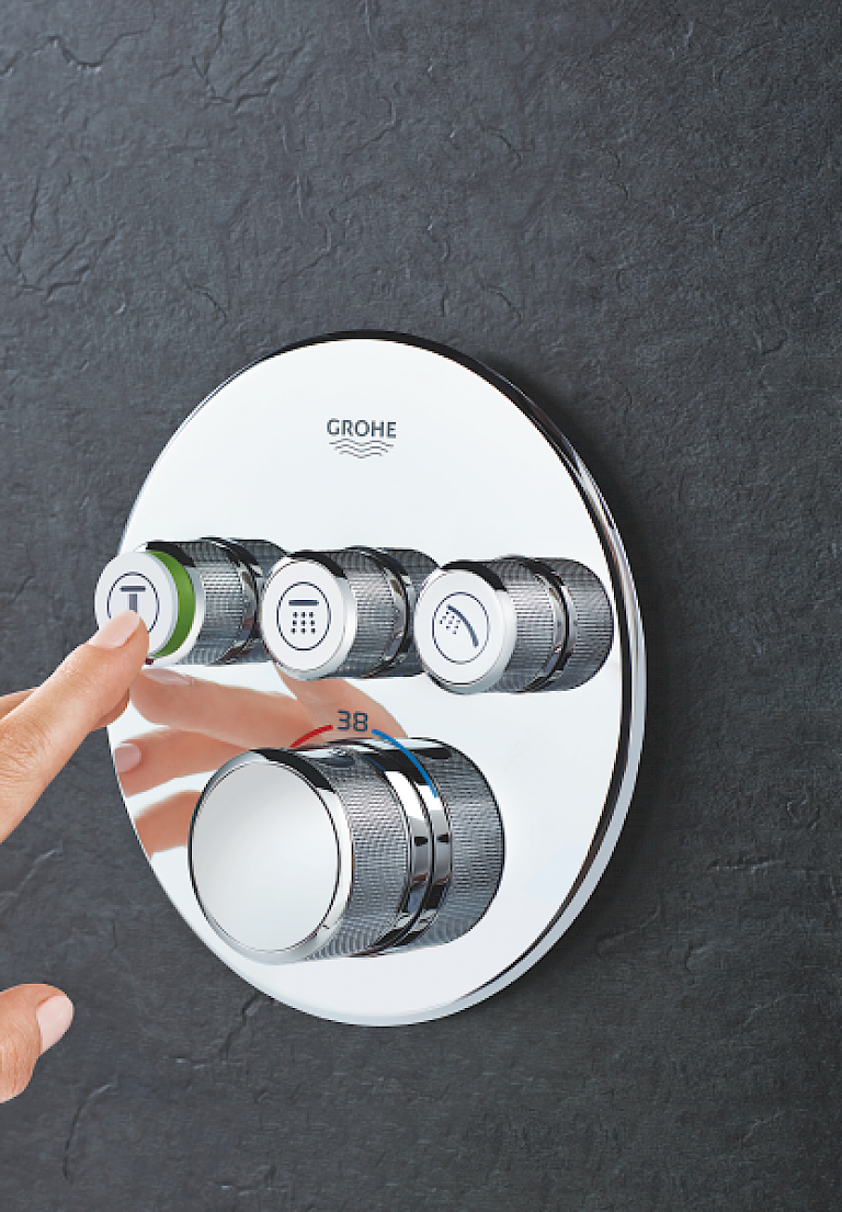 GROHE Rainshower SmartControl Hotel Dusche Unterputz Druck- und Drehknopf-Technologie